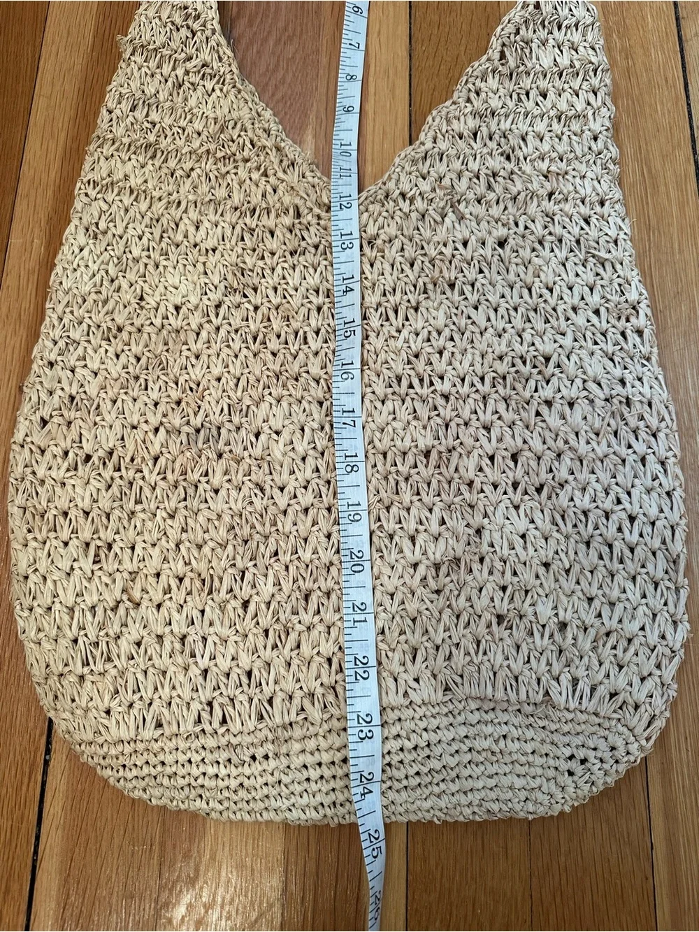 Faherty Raffia Crochet Hobo Tote Bag Slouchy Coastal Minimalist